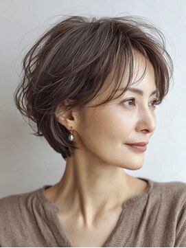 ハーツ(Heart's) 白髪ぼかし脱白髪染め似合わせショートボブ40代50代60代♪