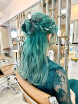 コイ(coii)&nbsp;ターコイズブルー/ターコイズグリーン/ヘアセット/ハーフアップ