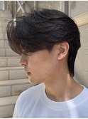 センターパートウルフショートネープ襟足あり