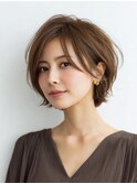 白髪ぼかし脱白髪染め似合わせショートボブ40代50代60代