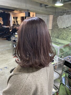 ヘアーデザイン アルエ(HAIR×design ARUE) 【YUGO】ピンクベージュ×レイヤーロブ