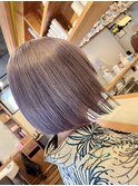 ボブスタイル×グレーラベンダー