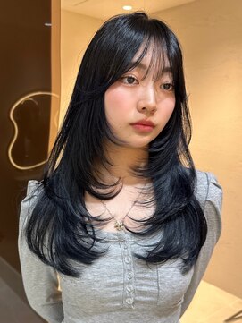 サイン 渋谷(SIGN) 韓国ヘアーハッシュカットレイヤーカットグレージュブリーチ無し