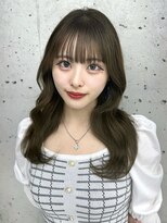 ビューブルー 亀戸錦糸町(VIEW BLUE)&nbsp;美髪カールオリーブグレージュ韓国レイヤーロングセミディ前髪