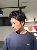 men'sピンパーマスパイキーショートメンズ短髪ヘア