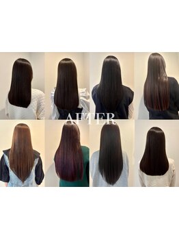 「縮毛矯正」×「髪質改善」で自然な美しい髪に！毛先まで指通り滑らかなうる艶ストレートに仕上げます*