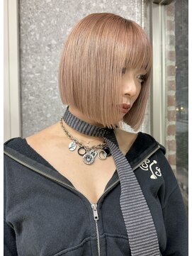 サンク 原宿 表参道(cinq) 透明感ピンクミルクティーベージュダブルカラーハイライトカラー