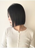 【松戸　松田】切りっぱなしボブ　縮毛矯正有り　艶感ボブ