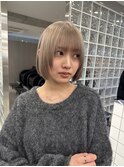 ミディアムレイヤー顔まわりブリーチなしダブルカラー