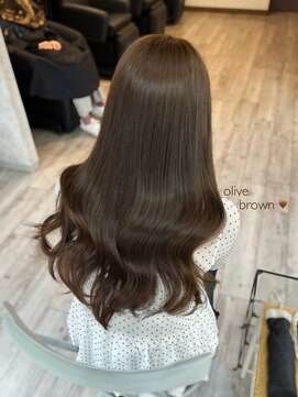 ミニム ヘアー(minim hair) 【minim×miku】ブリーチなしオリーブベージュ