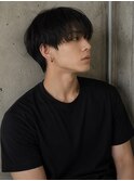 韓国シースルーマッシュショートセンターパートダウンパーマ