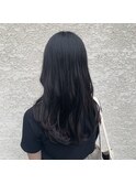 前髪/グレーベージュ/アッシュカラー/黒髪/暗髪/レイヤーロング