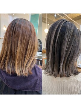 ロミー 本厚木(ROMMY.) オール世代◎コントラストバレイヤージュ　ハイライト　白髪暈し