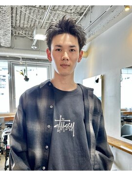 ガレージ バイ グリーン 原宿 表参道(Garage by green) 【SATOSHI】黒髪スパイキーショート