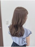 20代30代アッシュベージュカラーくびれ巻き