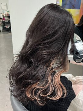 ランテルディ 渋谷(LANTERDIT) インナーカラー　ミルクティーベージュ　くびれヘア　韓国風