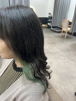 テーラヘアー ユーカリが丘店(TELA HAIR) イヤリングカラー×GREEN【TELA HAIRユーカリが丘】