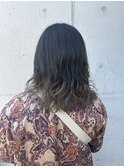 グラデーションカラー外国人風なみなみウェーブスモーキーカラー