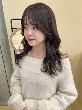 スニュウ(snuw) 【snuw_ayano】ブラウンカラー/おくれ毛カット/ミディアムヘア
