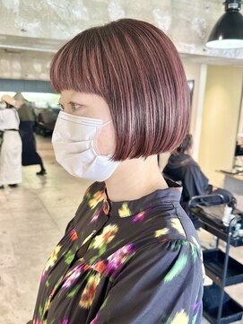 リグリー(regree) ミニボブ/切りっぱなしボブ/刈り上げボブ/ハイライト/髪質改善