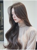 韓国風/艶髪ナチュラルグレージュ/ムルギョル巻き