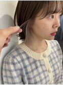 グレージュブリーチなしカラー天使の羽バングホワイトグレージュ