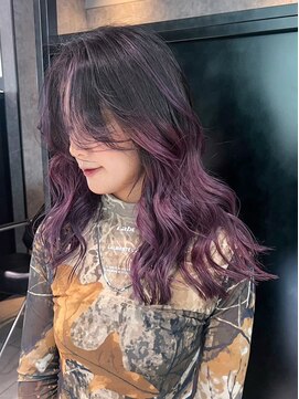 シオン(shion) ピンクヘアー秋色透明感カラーウルフレイヤーロング_ba536131