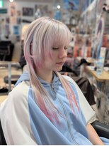 トーキョー オタクヘアー(TOKYO OTAKU HAIR) にじさんじ 椎名唯華/推しカラー/ロングウルフ/ホワイト/ピンク