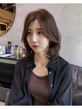 フィルム(FILM) 【FILM村田智寛】大人女子の鎖骨ミディアムレイヤー×ベージュ
