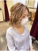 ショートヘアアレンジ　ハーフアップ