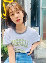 メーヴェ(Mowen)&nbsp;mowen×内巻きミディアム×ラフウェーブ×オレンジベージュ