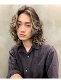 メンズハイライトミディアムパーマ