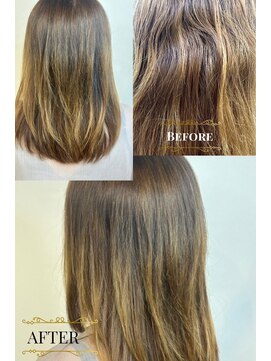 チェルモ 茅ヶ崎(CHELUMO) ブリーチ毛でも指通りサラサラな髪へ縮毛矯正