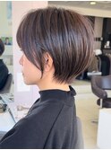 ショートカット×ひし形ショートボブ×前髪あり30代40代50代