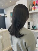 福山美容室caary 韓国風切りっぱなしロングゆるふわ透明感10代