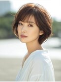 ☆ホワイトグレージュミニウルフデジタルパーマチェリーブラウン