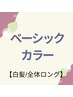 【白髪／全体ロング】頭頂部から45ｃｍ以上の長さ　ベーシックカラー