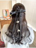 カチモリハーフアップ結婚式卒業式二次会ヘアセット/オオタユキ