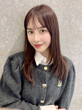 バイオレット ナゴヤ(Violet Nagoya) ぱっつん前髪ロングレイヤー縮毛矯正内巻きレイヤー