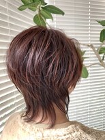 アース 三田南ウッディタウン店(HAIR&MAKE EARTH)&nbsp;前下がりショートツヤ感ボブウルフレイヤーカット