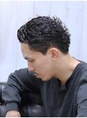 波巻きスペインカールコムオーバーカジュアルパーマフェード