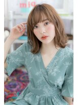 ミック 日暮里店(miq)&nbsp;無造作パーマ×カーキベージュ外ハネカールウルフボブb1