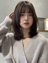 アイヴィー(IVY)&nbsp;韓国レイヤーカット顔まわりカット大人ガーリーチョコレート