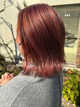 ナカオコアフュール(NAKAO COIFFURE) レッドブラウン　ハイトーン　外ハネミディアム