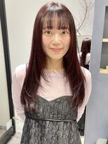 ラミエバイメルト 下北沢(lamie by melt)&nbsp;韓国人気顔まわりレイヤー姫カット小顔レッドブラウン暖色カラー