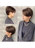 ハンサム刈り上げショート×マロンブラウン