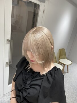 ペレ 渋谷(PELE) h_ デザインカラー/レイヤーカット/ウェットヘア/オリーブベージ