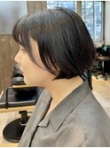 耳にかけても◎束感ショート アッシュ