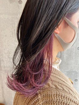 ファーストエンド 三ツ屋店(1st END.) インナーカラー ミルクティーピンク  カシスピンク