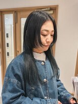 クラップス 上大岡(CLAPS)&nbsp;顔周りレイヤーカットロングネイビーグレージュ20代30代